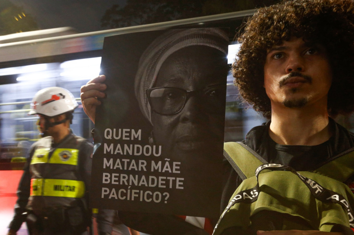São Paulo ( SP) 24/08/2023 - Jornada dos Movimentos Negros Contra a Violência Policial. Os atos são em defesa de investigação rigorosa e punição aos assassinos de Mãe Bernadete Pacifico (Paulo Pinto/Agência Brasil)