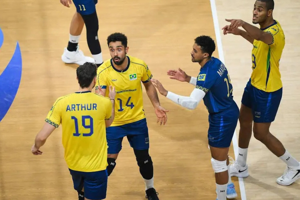 Seleção Brasileira de vôlei masculino (Divulgação Volleyball World) Seleção Brasileira de vôlei masculino/Divulgação Volleyball World