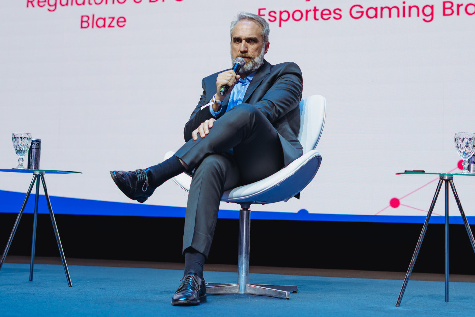 Hugo Baungartner, Diretor de Relações Institucionais do Esportes da Sorte participando do evento./Divulgação/Esportes da Sorte