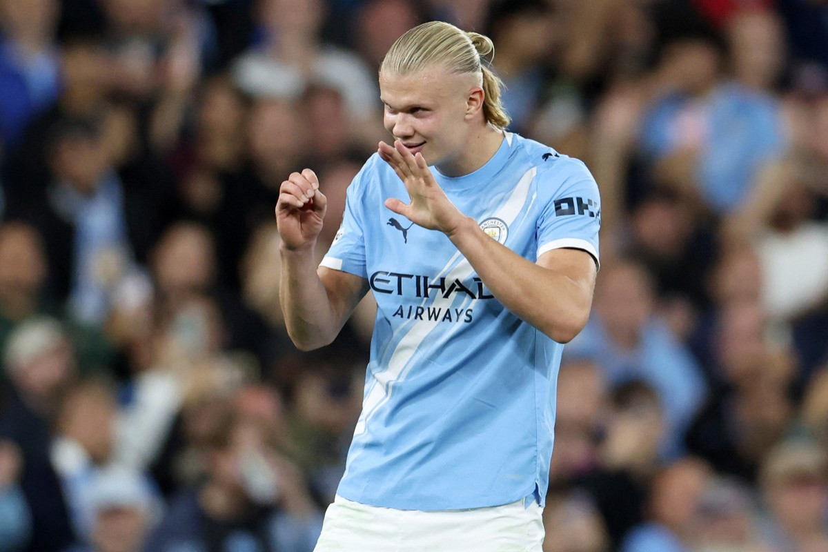 Erling Haaland, atacante do Manchester City/ Darren Staples / AFP