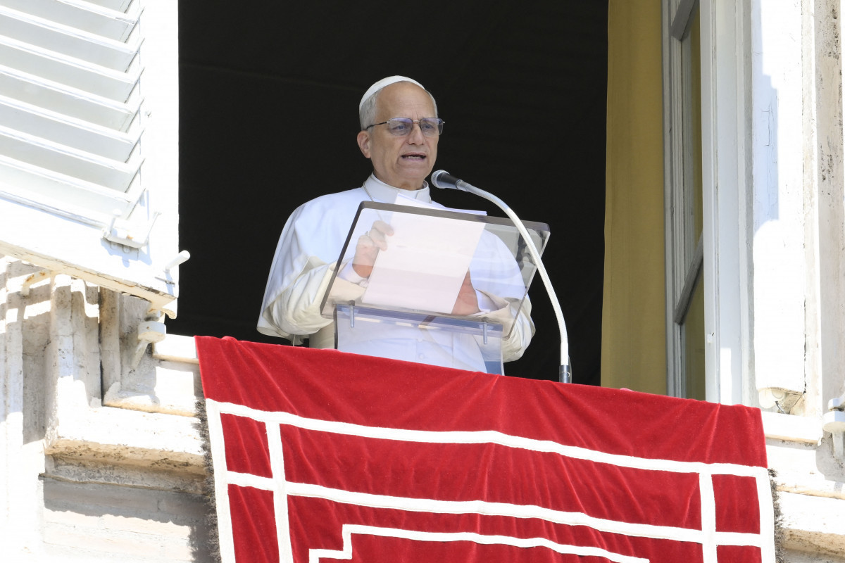Papa Leão XIV declarou solidariedade à população de Gaza em oração dominical do Angelus na Praça de São Pedro, no Vaticano, em Roma/Foto: HANDOUT/VATICAN MEDIA/AFP