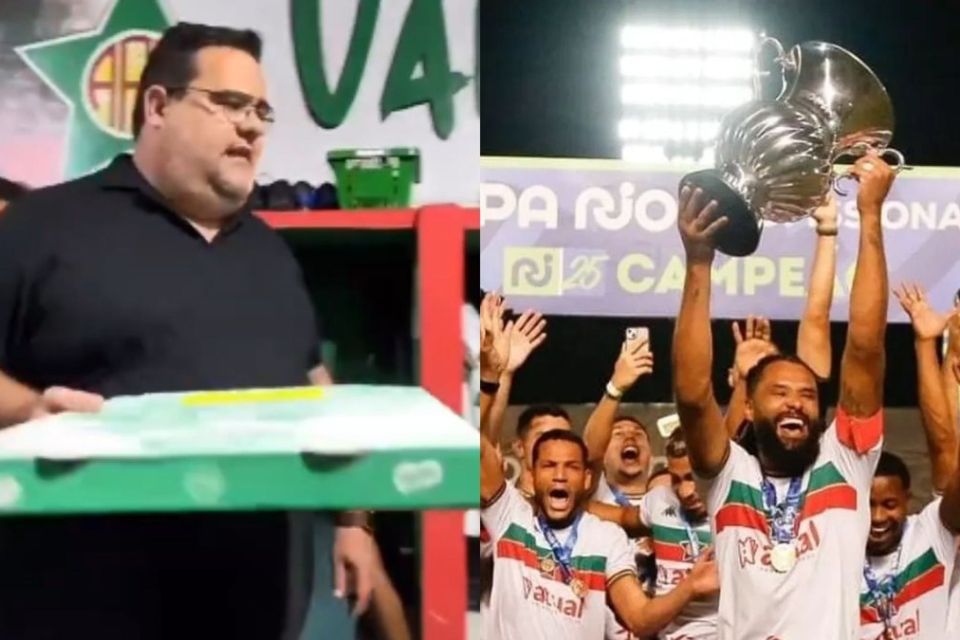 Presidente da Portuguesa antes da final (Reprodução) Presidente da Portuguesa antes da final/Reprodução