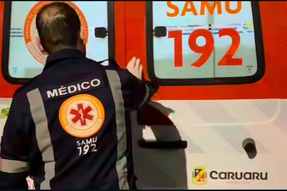 A vítima foi socorrida pelo Samu para o Hospital Regional do Agreste (HRA)/Reprodução/redes sociais