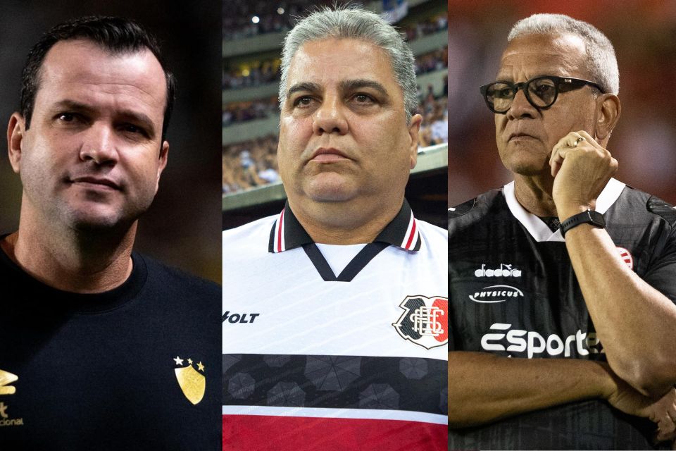 Daniel Paulista, Marcelo Cabo e Hélio dos Anjos, técnico de Sport, Santa Cruz e Náutico/Rafael Vieira