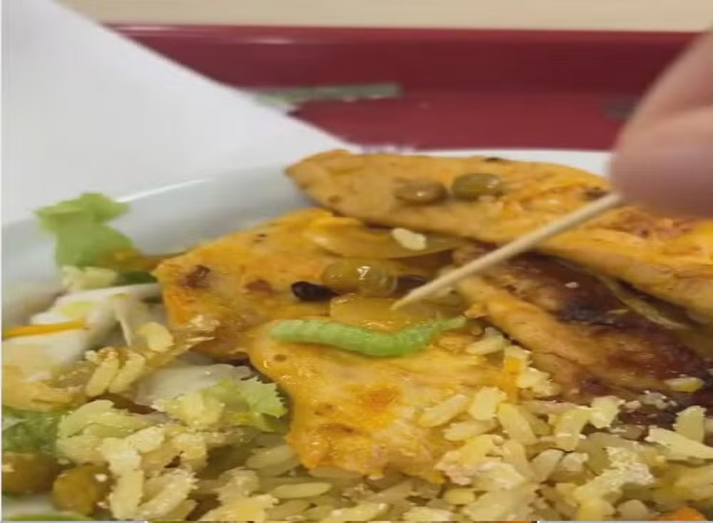 Alunos encontraram lagartas em alimentos da UFRPE/Foto: Reprodução/Instagram