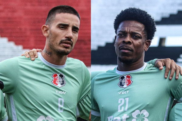 Thiago Galhardo e Balotelli, jogadores do Santa Cruz