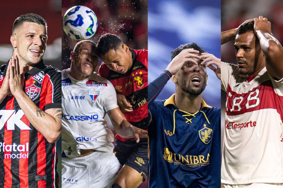 Vitória, Fortaleza, Sport, Retrô e CRB estão entre as equipes nordestinas presentes nas quatro divisões do futebol brasileiro/Victor Ferreira/EC Vitória, Rafael Vieira/DP e Francisco Cedrim/CRB