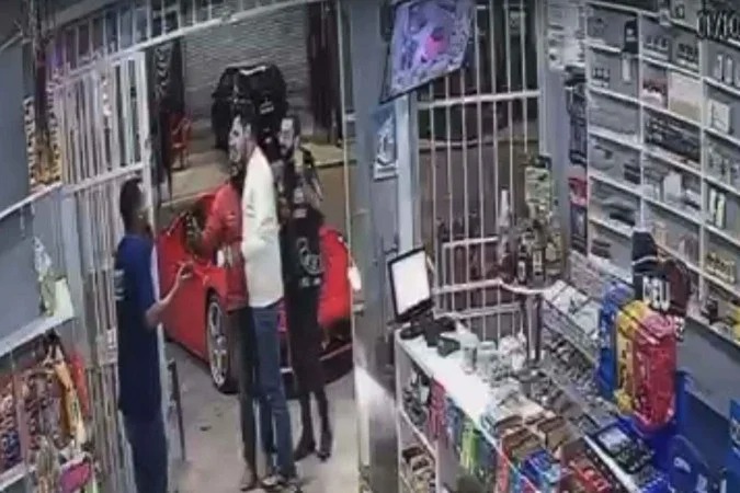 Vídeo mostra Hungria comprando bebidas em distribuidora /Reprodução/Câmera de Segurança
