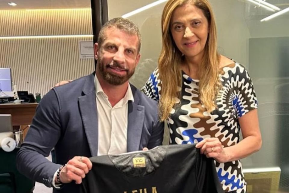 Pedrinho, presidente do Vasco, e Leila Pereira, presidente do Palmeiras/Reprodução
