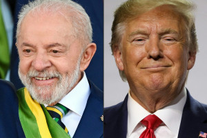 Presidente do Brasil, Luiz Inácio Lula da Silva e o presidente dos EUA, Donald Trump
