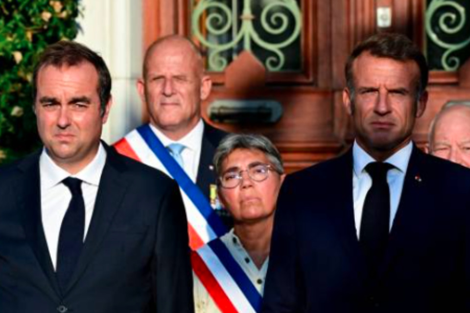 Presidente da França, Emmanuel Macron e Sébastien Lecornu/Miguel MEDINA / POOL / AFP