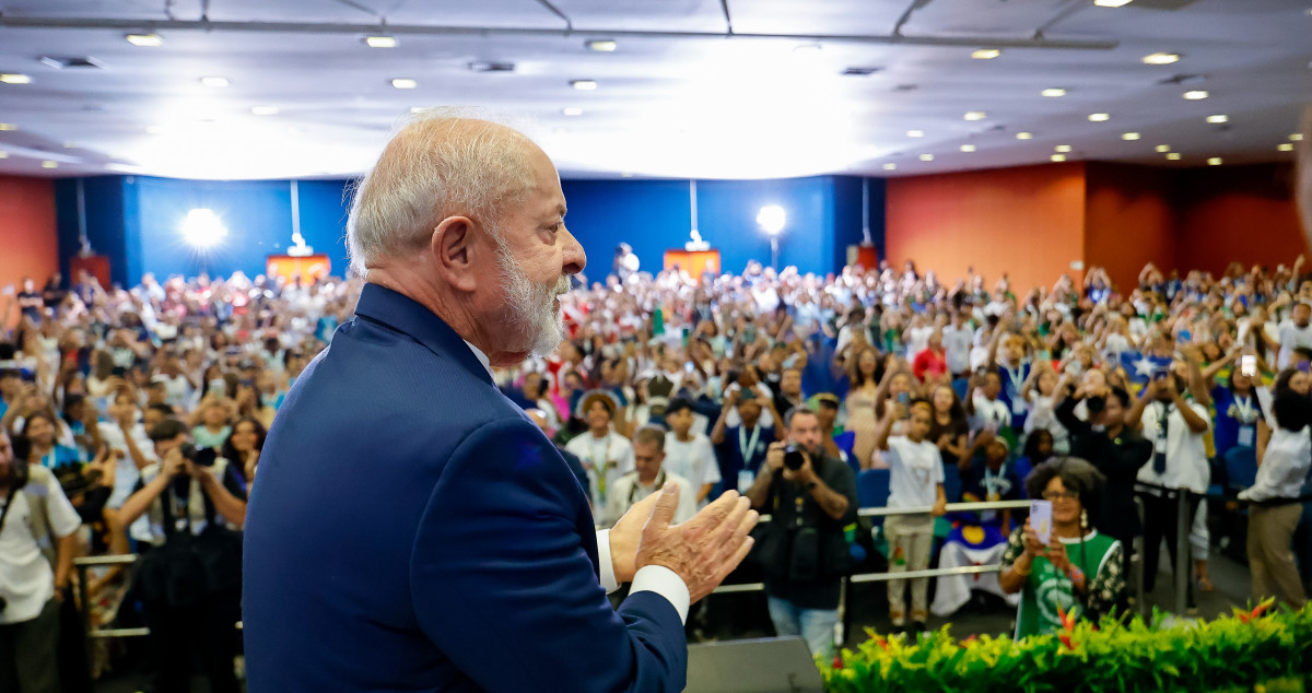 Presidente da República, Luiz Inácio Lula da Silva, durante VI Conferência Nacional Infantojuvenil pelo Meio Ambiente (CNIJMA). Centro Técnico Educacional da CNTI, Luziânia - GO./Foto: Ricardo Stuckert / PR