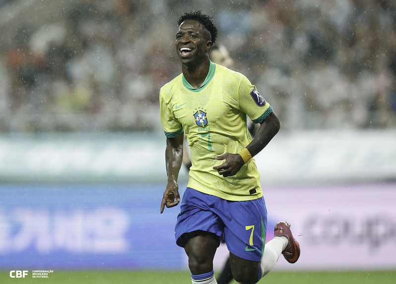 Vinicius Júnior marcou um dos gols contra a Coreia do Sul (Rafael Ribeiro/ CBF) Vinicius Júnior marcou um dos gols contra a Coreia do Sul/Rafael Ribeiro/ CBF