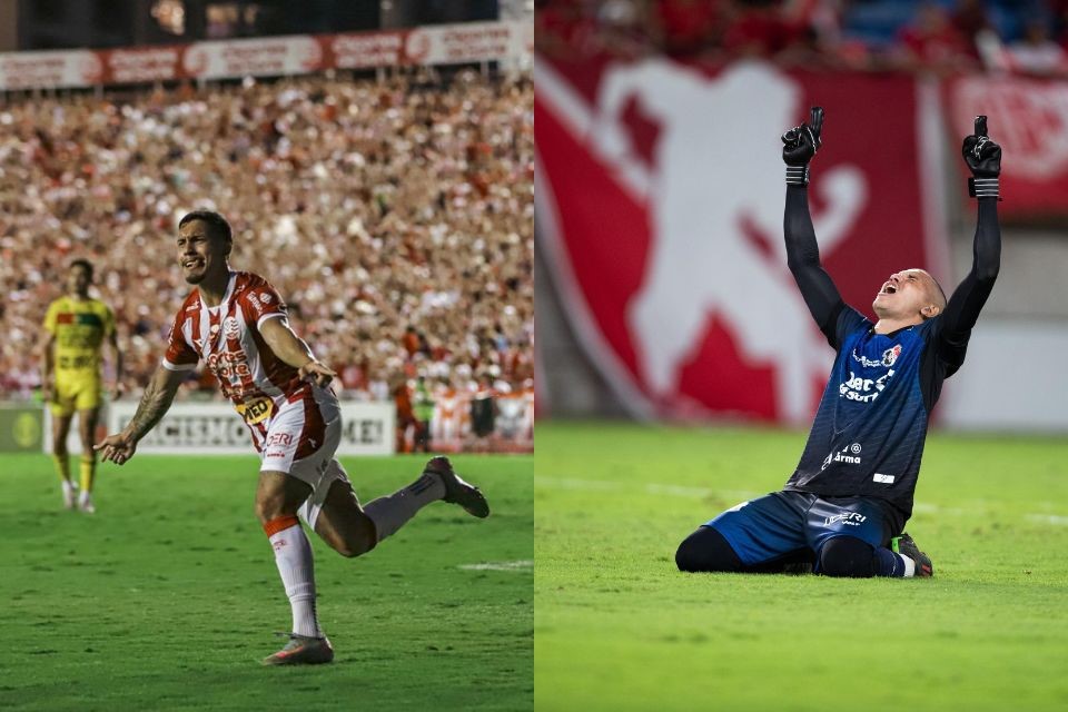 Jogadores de Náutico e Santa Cruz em jogos do acesso (Nanda Prista e Caio Falcão/Esp DP) Jogadores de Náutico e Santa Cruz em jogos do acesso/Nanda Prista e Caio Falcão/Esp DP