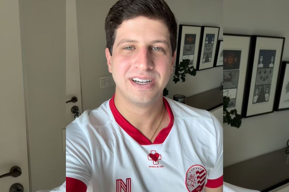 Prefeito do Recife, João Campos, torcedor do Náutico/Reprodução