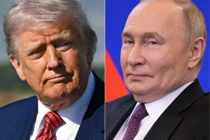 
O presidente dos EUA, Donald Trump, e o presidente russo, Vladimir Putin