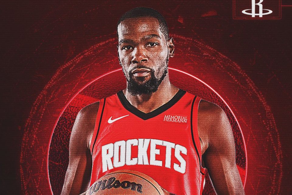 Kevin Durant, jogador do Houston Rockets (Divulgação/Rockets) Kevin Durant, jogador do Houston Rockets /Divulgação/Rockets