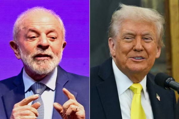 Os presidentes Lula (à esq.) e Donald Trump (à dir.)
 (AFP)
