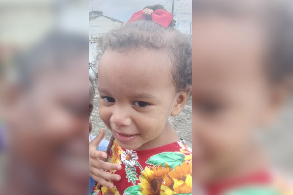 Segundo familiares, Ester Izabelle, de 4 anos, foi sequestrada por um homem desconhecido/Foto: Cortesia