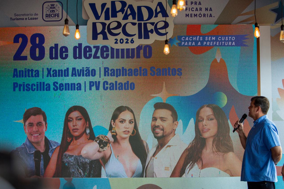 Anúncio da programação da Virada Recife (Rafael Vieira/ DP Foto)