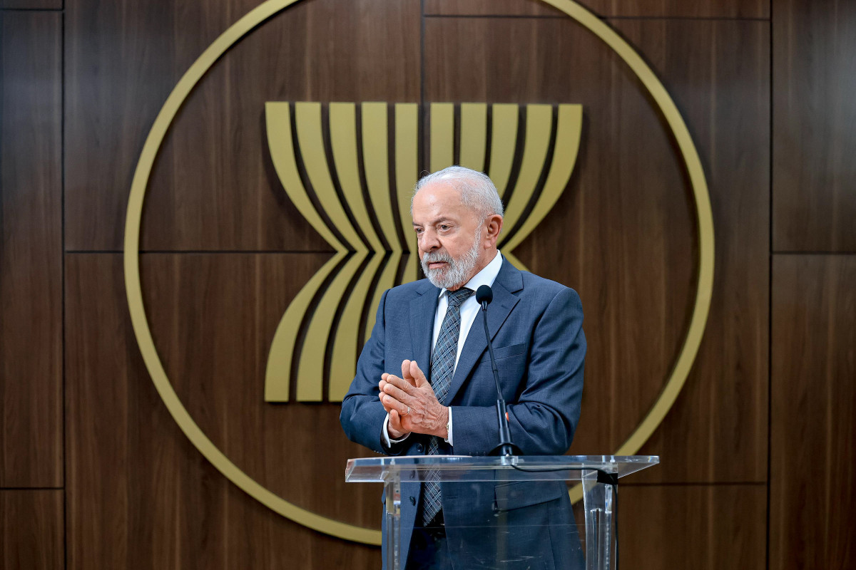 Presidente da República, Luiz Inácio Lula da Silva, durante conversa com a imprensa, na Secretaria-Geral da Associação das Nações do Sudeste Asiático (ASEAN). Jacarta – Indonésia
Foto: Ricardo Stuckert / PR (Ricardo Stuckert) Presidente da República, Luiz Inácio Lula da Silva, durante conversa com a imprensa, na Secretaria-Geral da Associação das Nações do Sudeste Asiático (ASEAN). Jacarta – Indonésia
Foto: Ricardo Stuckert / PR/Ricardo Stuckert