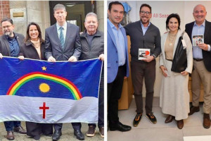 Raquel Lyra e Priscila Krause em agendas no exterior