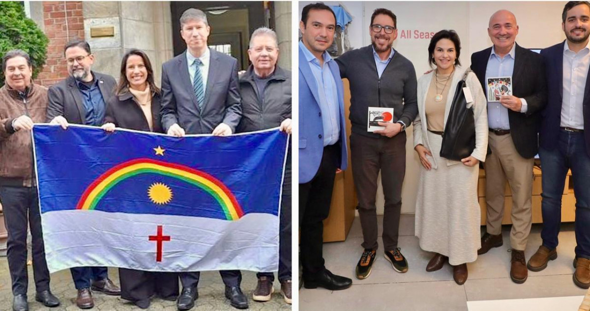 Raquel Lyra e Priscila Krause em agendas no exterior (Divulgação) Raquel Lyra e Priscila Krause em agendas no exterior/Divulgação