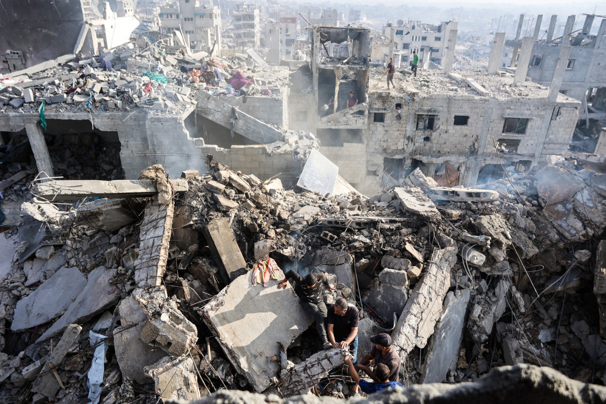 Destruição após ataque israelense na Faixa de Gaza /OMAR AL-QATTAA / AFP