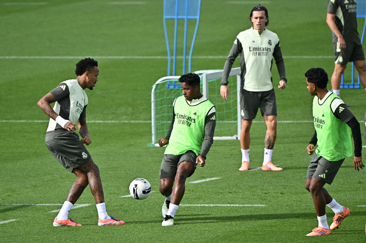 Endrick durante treino do Real Madrid (JAVIER SORIANO / AFP) Endrick durante treino do Real Madrid/JAVIER SORIANO / AFP
