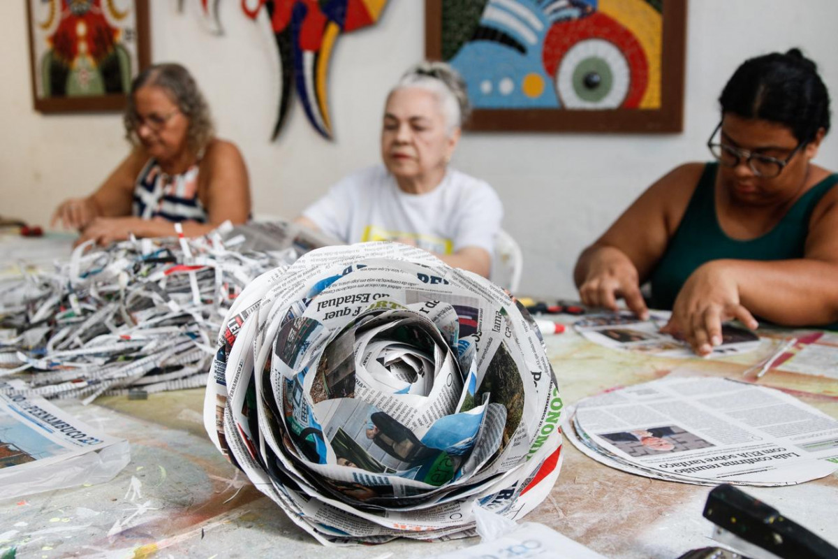 P&aacute;ginas do Diario viram arte para festa de 200 anos do jornal
 (Foto: Marina Torres)