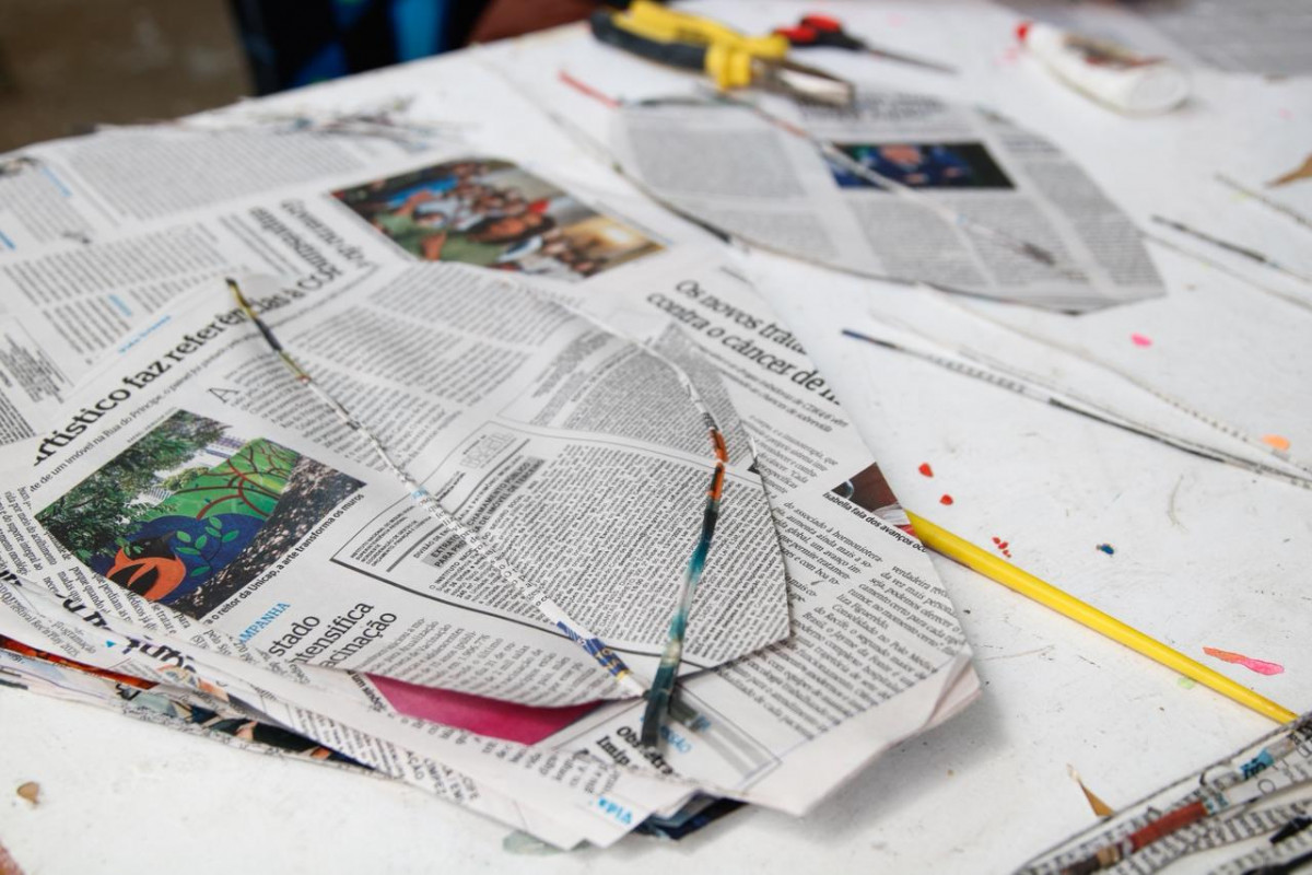 Páginas do Diario viram arte para festa de 200 anos do jornal
 (Foto: Marina Torres)