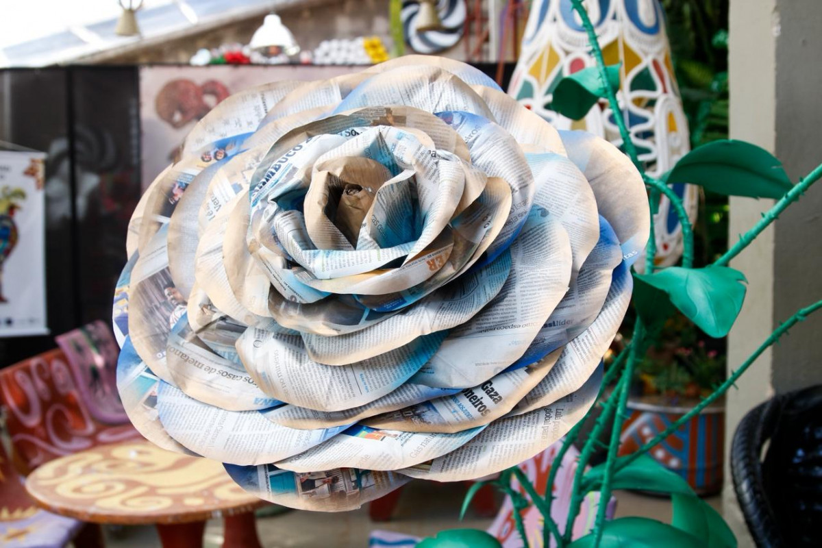 Páginas do Diario viram arte para festa de 200 anos do jornal
 (Foto: Marina Torres)