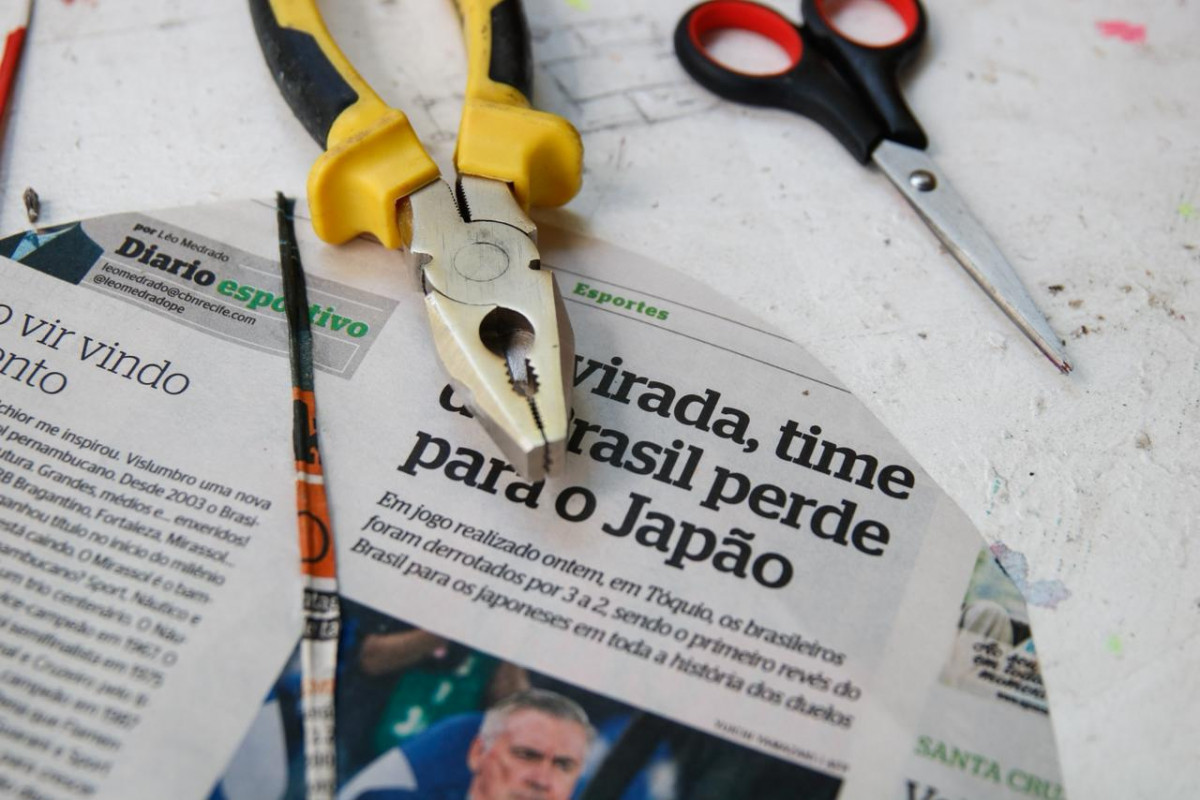 Páginas do Diario viram arte para festa de 200 anos do jornal
 (Foto: Marina Torres)