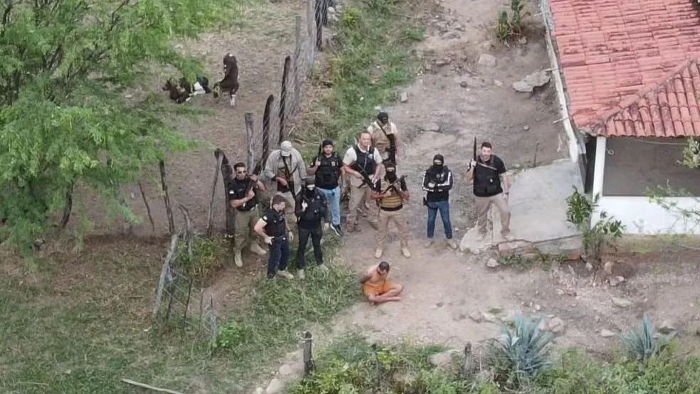 Momento da prisão de Wendel Martins Vieira em Exu./Foto: Divulgação/PCPE