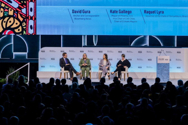 Governadora Raquel Lyra participou da Local Climate Action Summit (Foto: Arquimedes Santos / Secom GOV PE)