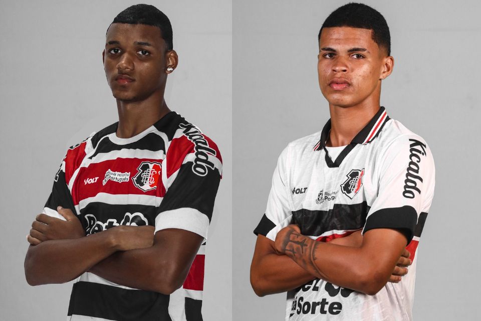 Ryan e David Cabeça, jogadores da base do Santa Cruz/Evelyn Victoria/SCFC