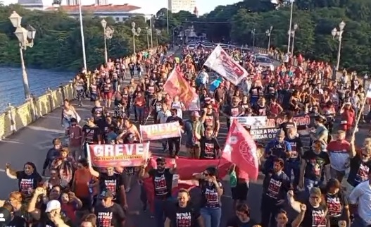Metroviários realizam protesto no Recife nesta quarta-feira (5)/Reprodução/Redes sociais