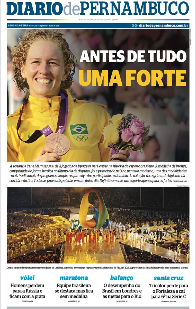 Yane brilha na capa do DP (Arquivo DP)