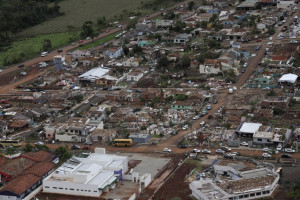 Foto aérea do desastre no Paraná