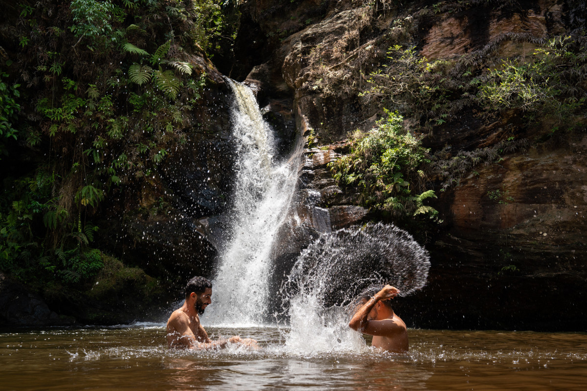 Cachoeira do Remanso no Parque Municipal do Taboão, em Bom Jardim de Minas ( Bruno Figueiredo / Secult-MG / Codemge)