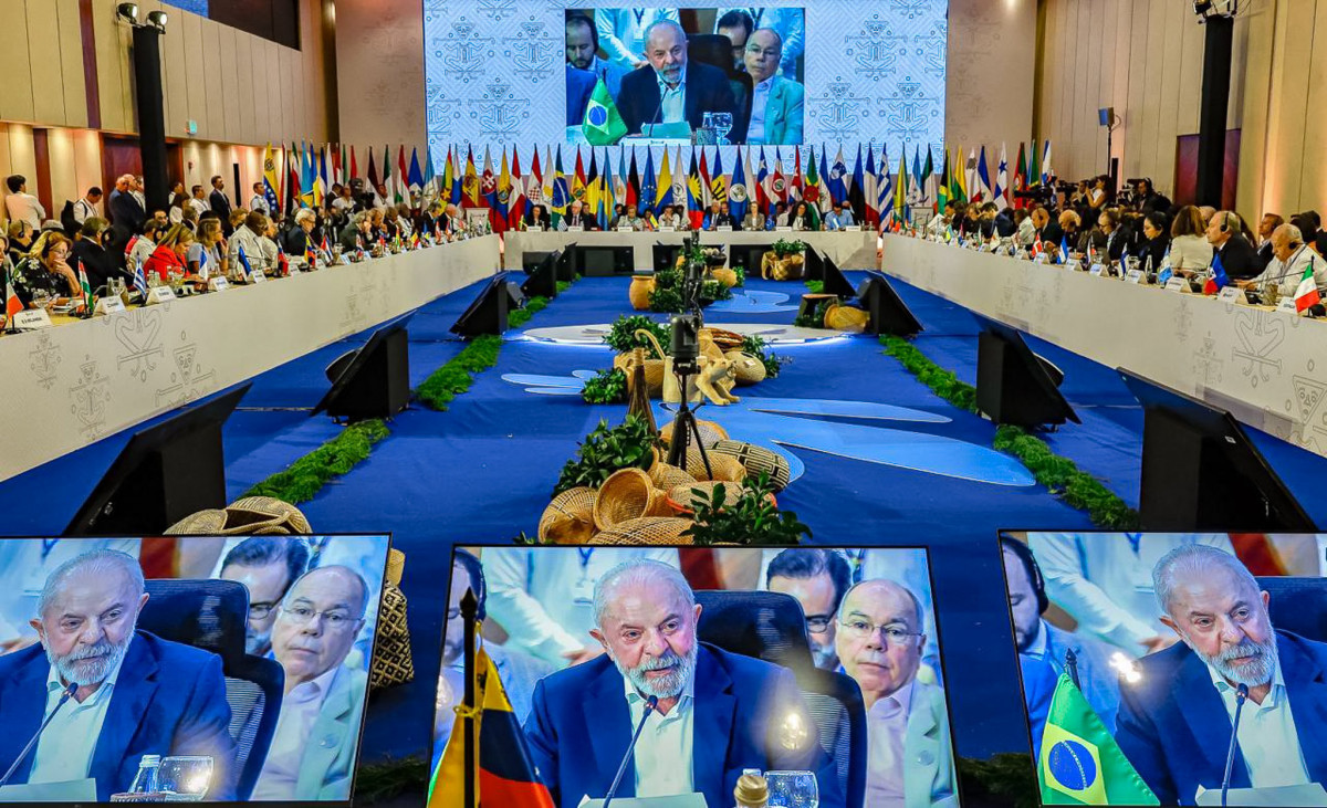 O discurso de Lula foi feito na Cúpula Celac-União Europeia em Santa Marta, na Colômbia./Ricardo Stuckert / PR