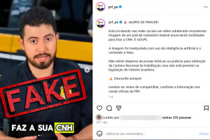 Falso policial rodoviário em vídeo manipulado por IA vende CNH por R$ 2 mil