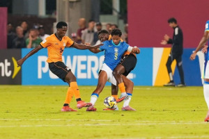 Zé Lucas, do Brasil, em partida contra a Zâmbia pelo Mundial Sub-17