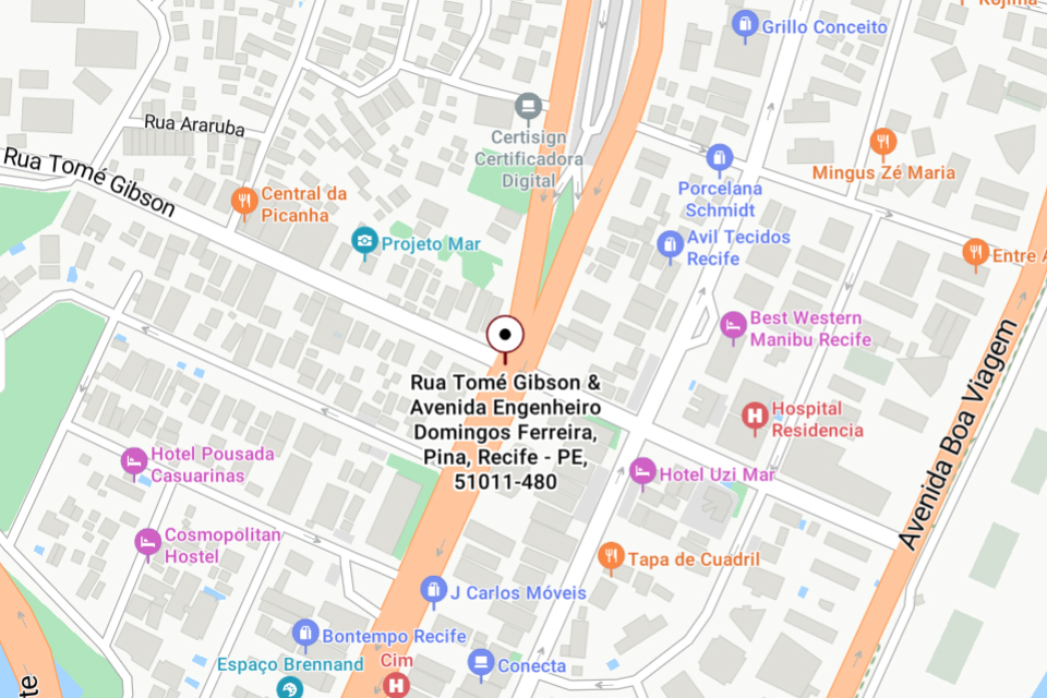 Trecho do Pina que sofrerá intervenção a partir desta segunda (10)/REPRODUÇÃO/GOOGLE MAPS