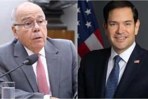 Mauro Vieira (à esq.) e Marco Rubio (à dir.)