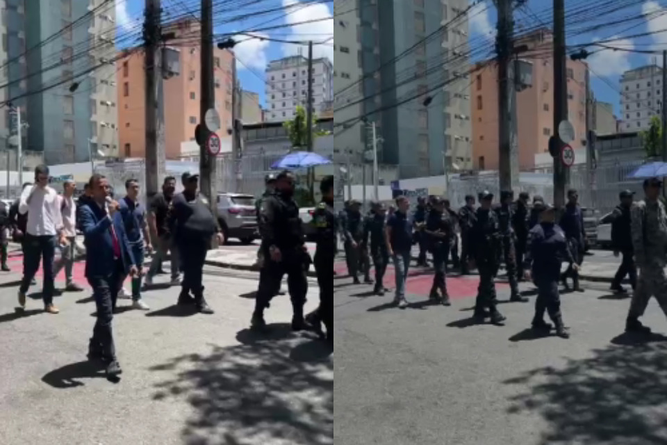 Marcha percorreu ruas do Centro nesta quarta-feira (12)/Reprodução de vídeo