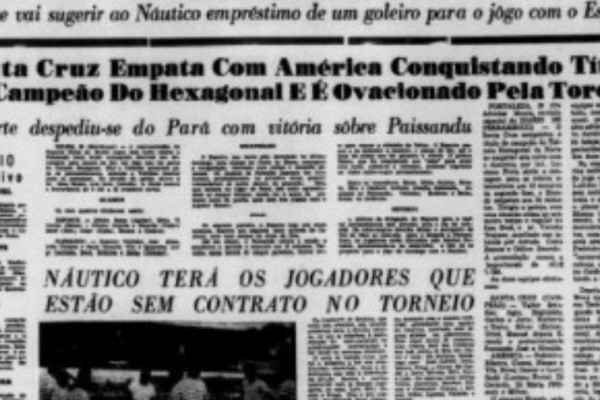 Jornal do Diario de Pernambuco registro do título do Santa Cruz de 1967