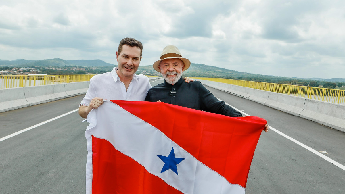Presidente da República, Luiz Inácio Lula da Silva, durante a Cerimônia de inauguração da ponte entre Xambioá e São Geraldo do Araguaia./ Ricardo Stuckert / PR