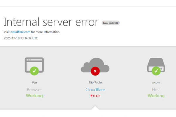 Sites como o X (antigo Twitter) estão fora do ar/Captura de tela