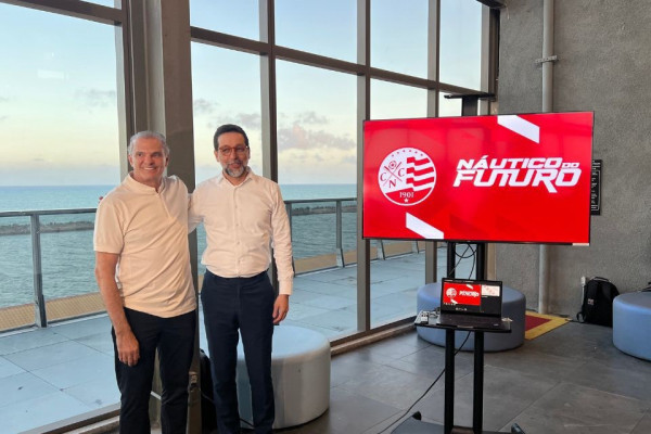 Presidente do Náutico, Bruno Becker, ao lado do futuro vice-presidente, Ricardo Malta